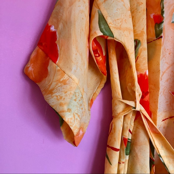 🔹2/$30🔹 Golden Tropical Floral Print Kimono O/S - Picture 3 of 8